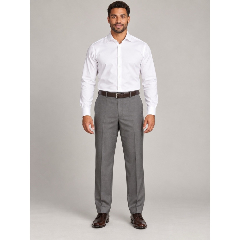 Haggar Premium Comfort Men's Gray Dress Pants Size 40x30 Straight Leg